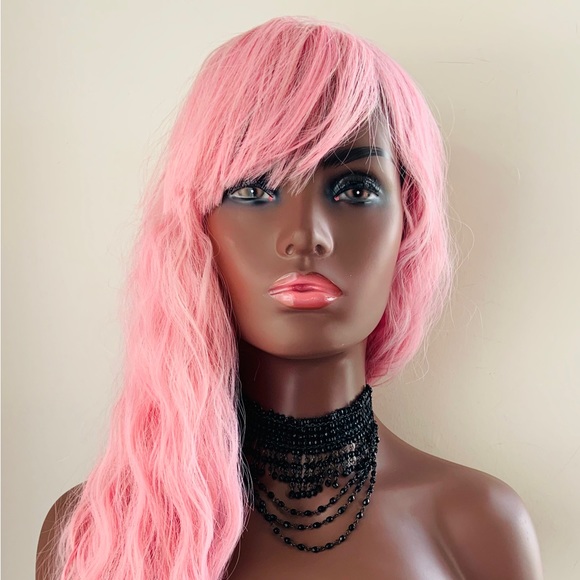 Pretty in Pink “Put On & Go” Synthetic Wig with Bangs for Cosplay/Anime/Gaming… - Picture 6 of 13